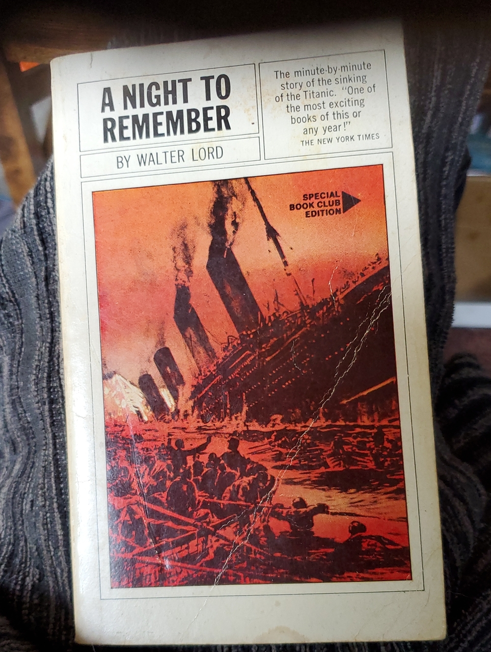 A Night to Remember Wall Art Print - Red/Orange Vintage Book Cover